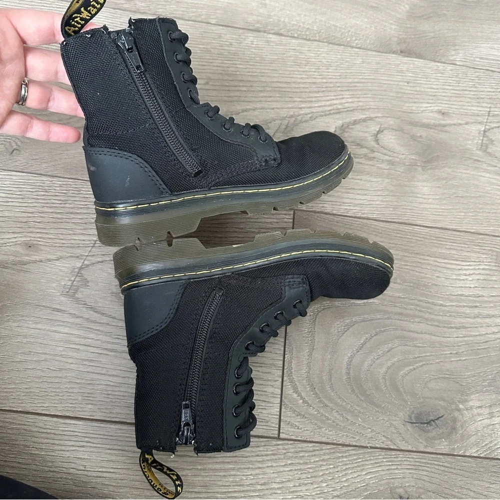 Dr Martens Combs Extra Tough Canvas Black kids utility combat boots size 13